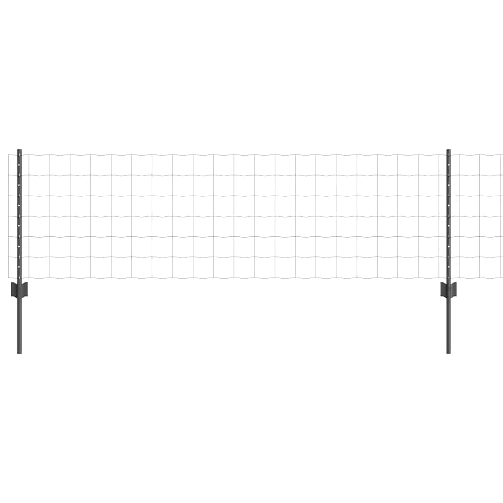 Euro ograda s postom 50 x 0,6 m Čelik premazan PVC-om Siva