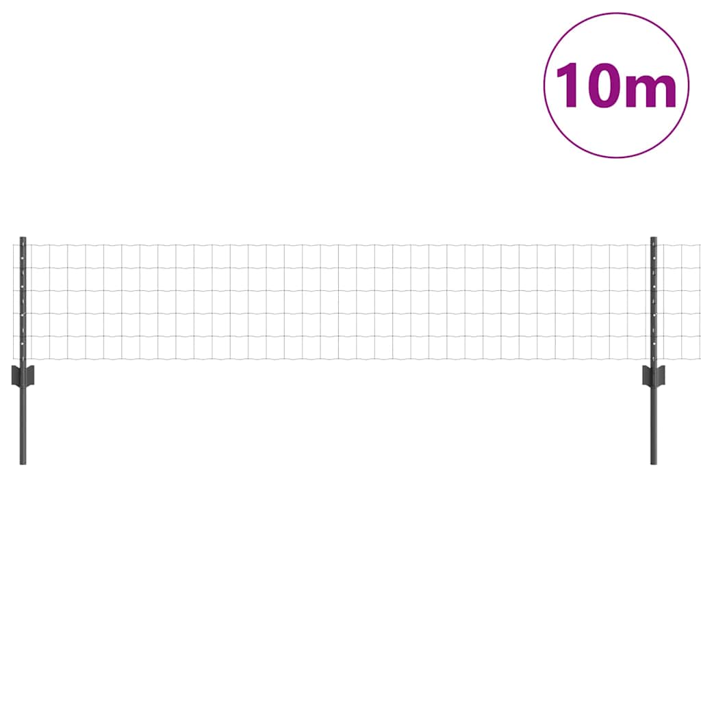 Euro ograda s postom 10 x 0,4 m Čelik premazan PVC-om Siva