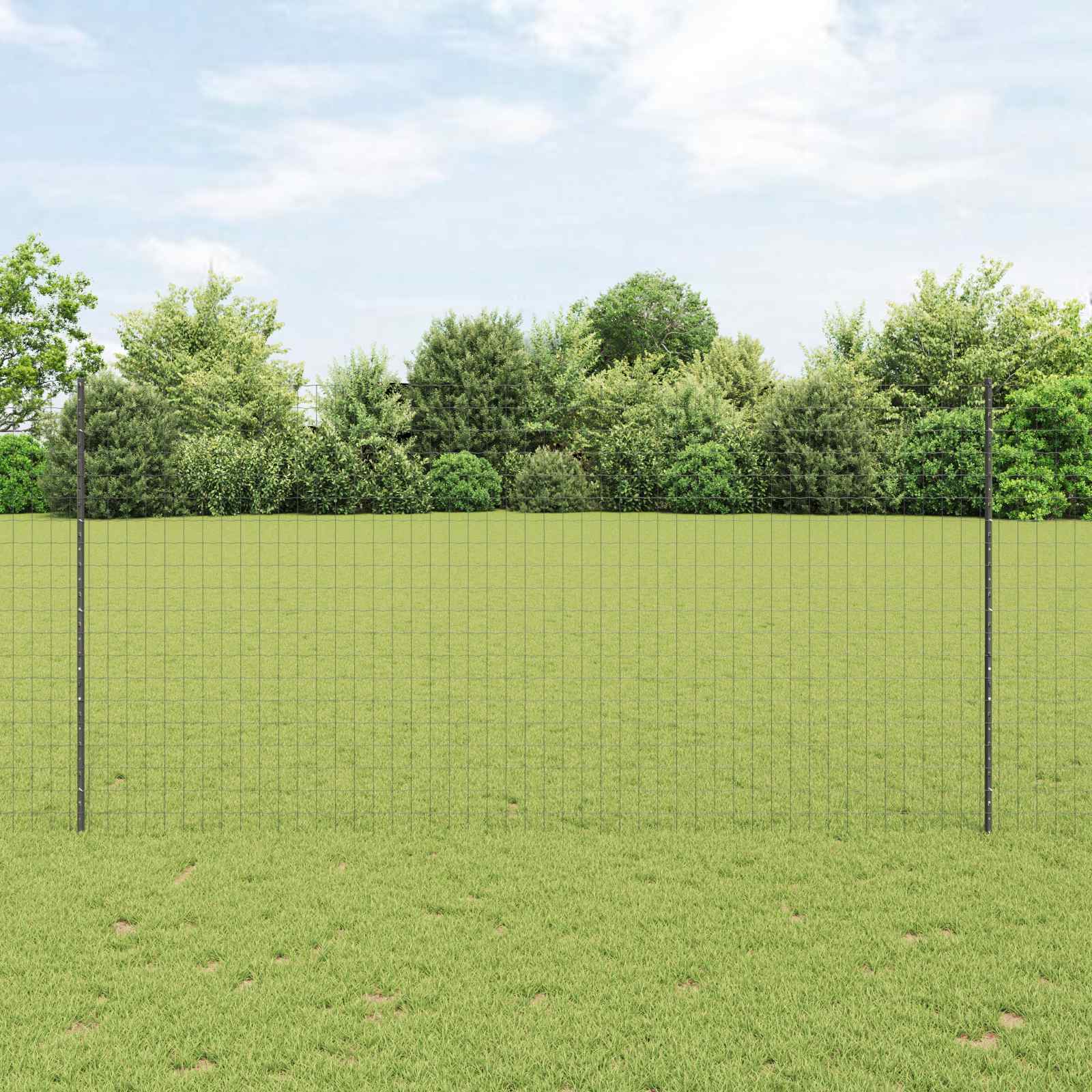 Euro ograda s postom 10 x 1,5 m Čelik premazan PVC-om Siva
