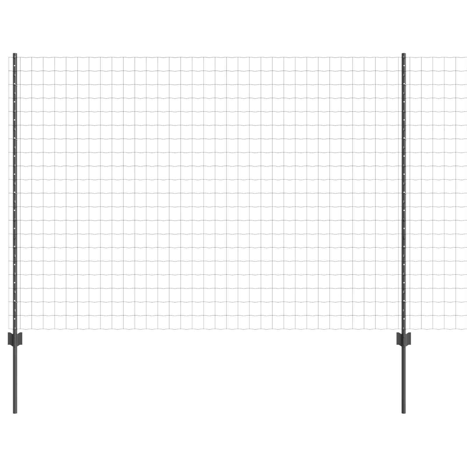 Euro ograda s postom 10 x 1,5 m Čelik premazan PVC-om Siva