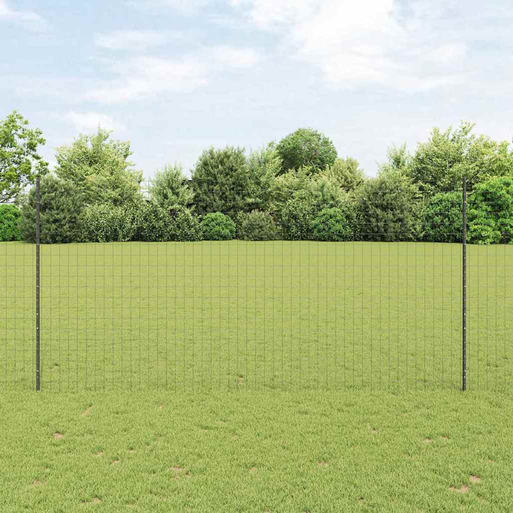 Euro ograda s postom 10 x 1,6 m Čelik premazan PVC-om Siva