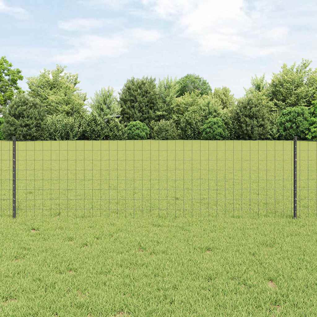 Euro ograda s postom 25 x 0,6 m Čelik premazan PVC-om Siva