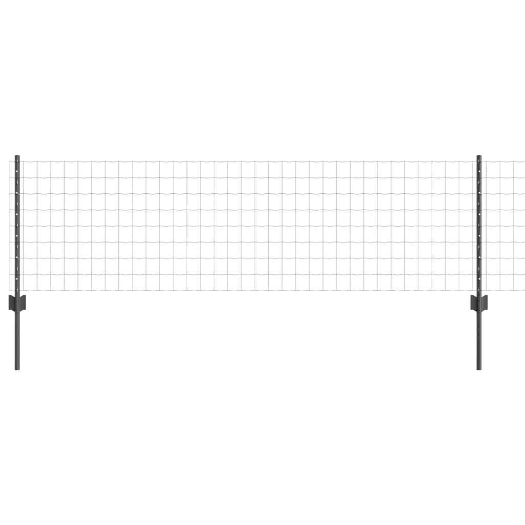 Euro ograda s postom 25 x 0,6 m Čelik premazan PVC-om Siva