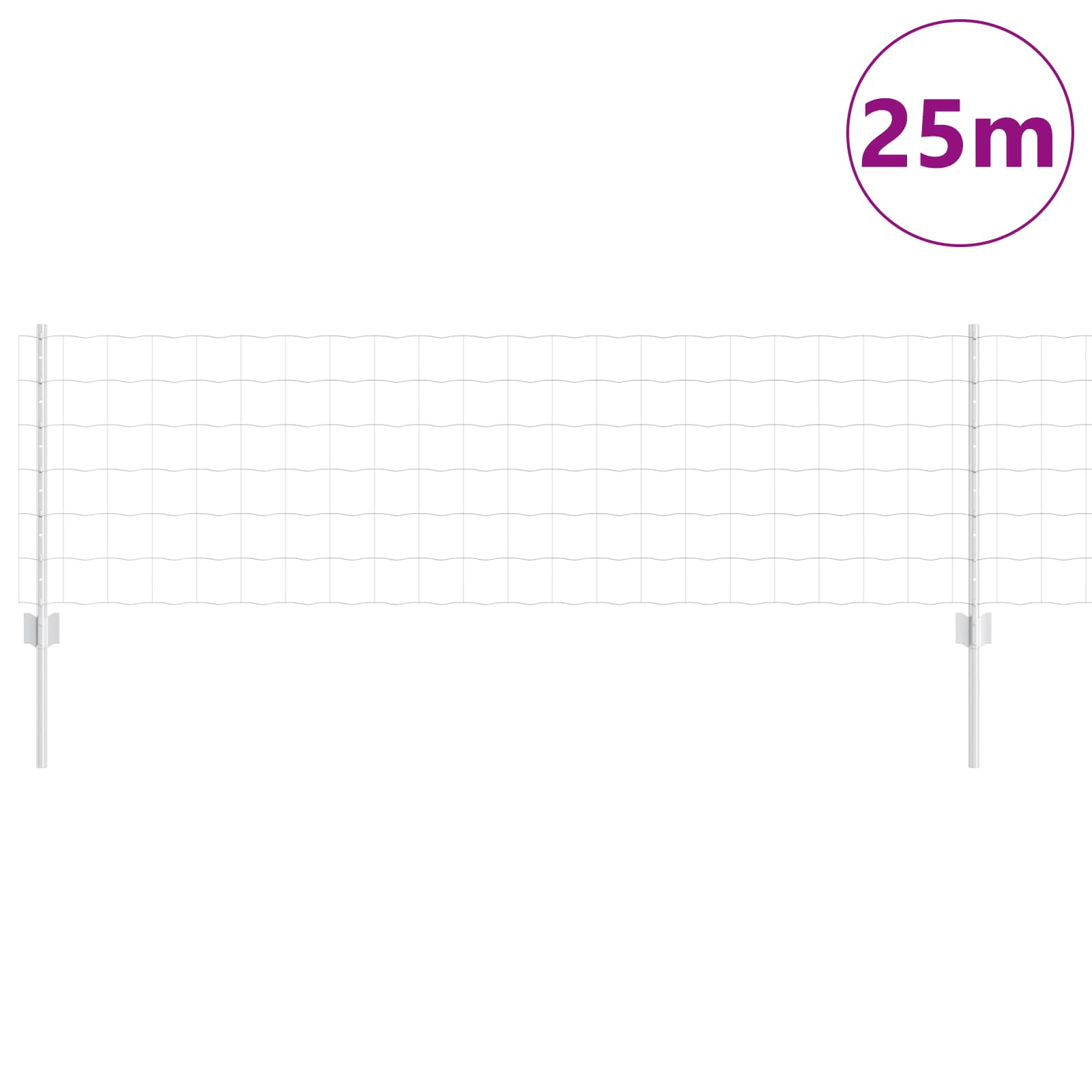 Euro ograda s postom 25 x 0,6 m Pocinčani čelik Srebrna Mreža