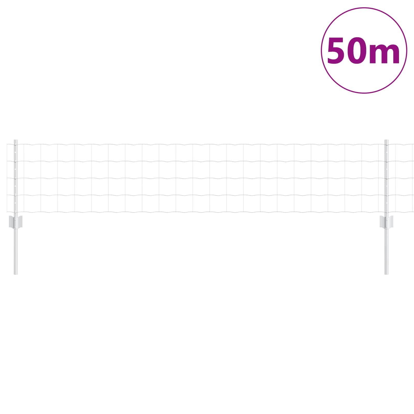 Euro ograda s postom 50 x 0,4 m Pocinčani čelik Srebrna Mreža