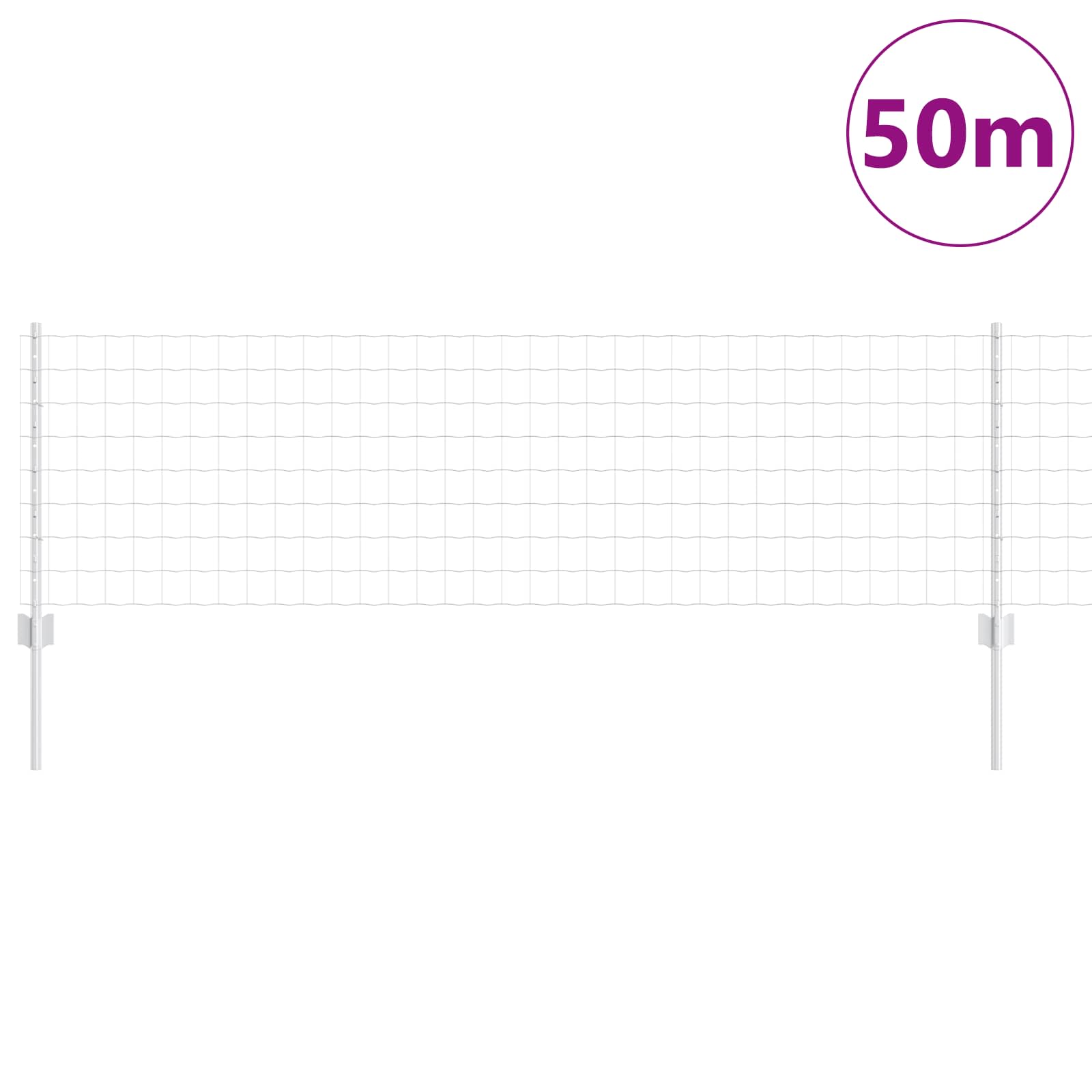 Euro ograda s postom 50 x 0,6 m Pocinčani čelik Srebrna Mreža