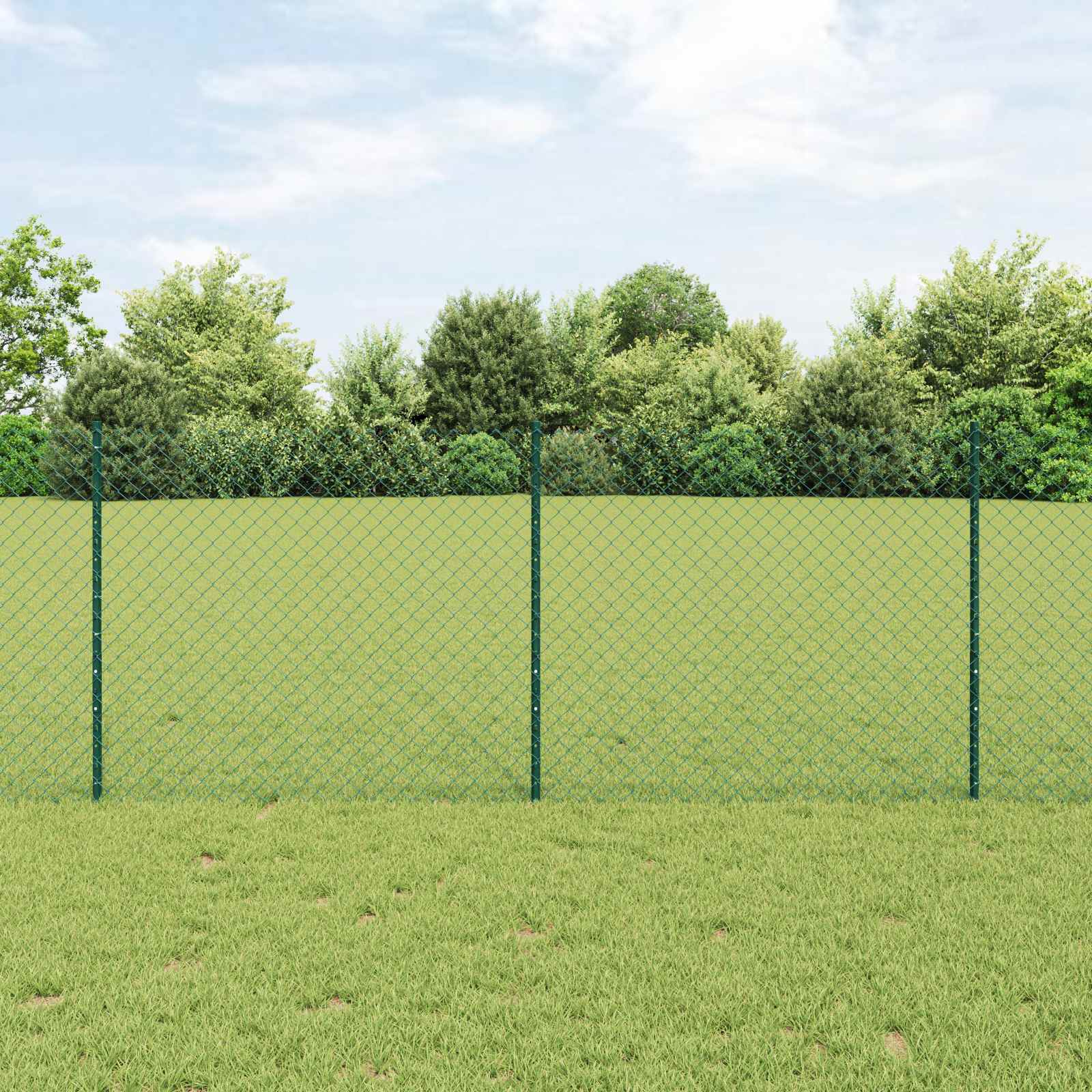Ograda od lančanih veza s postom 10 x 1 m Čelik premazan PVC-om