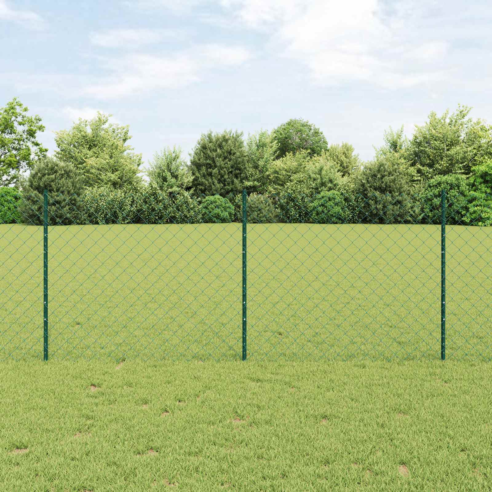Ograda od lančanih veza s postom 10 x 1 m Čelik premazan PVC-om