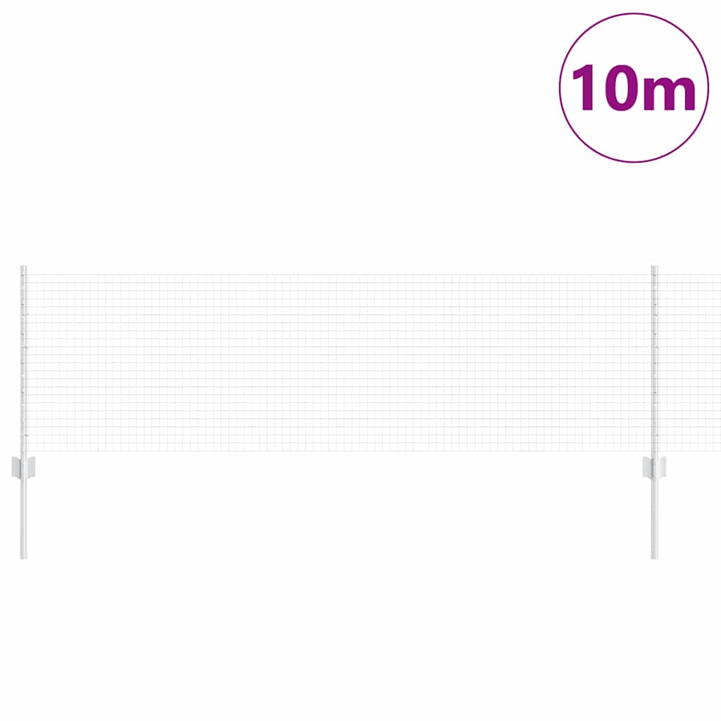 Zavarena žičana ograda s postom 10 x 0,6 m Srebrna Mreža