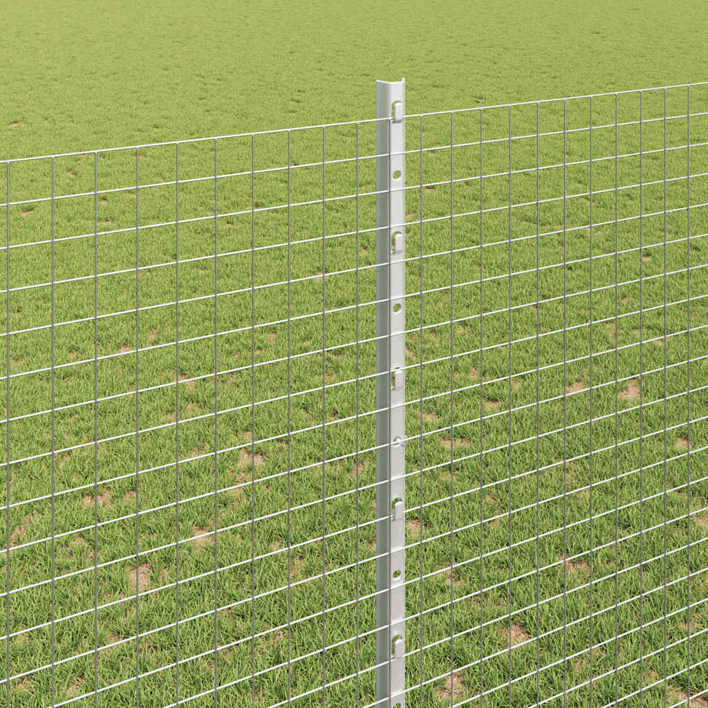 Zavarena žičana ograda s postom 10 x 1,6 m Srebrna Mreža