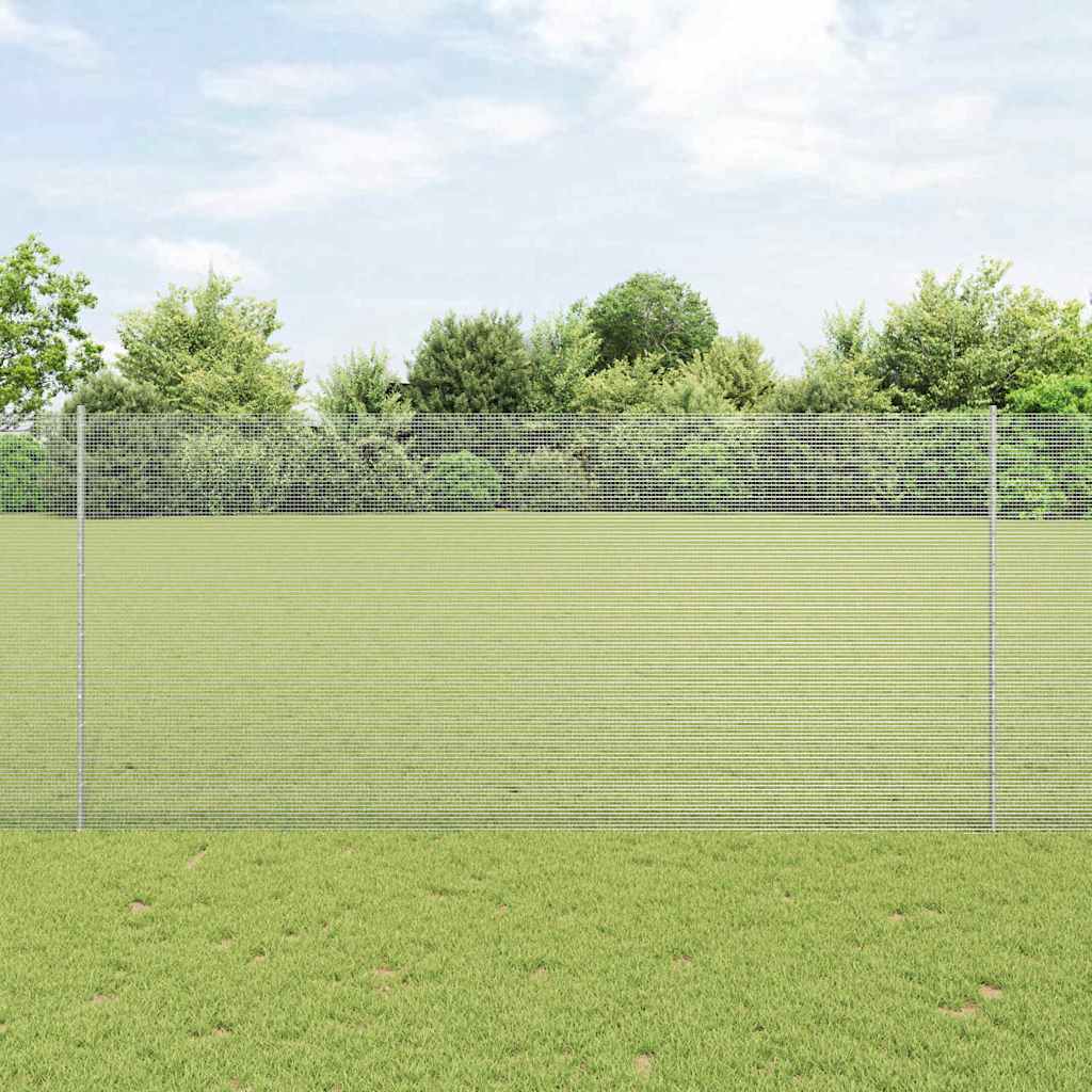 Zavarena žičana ograda s postom 25 x 1,4 m Srebrna Mreža