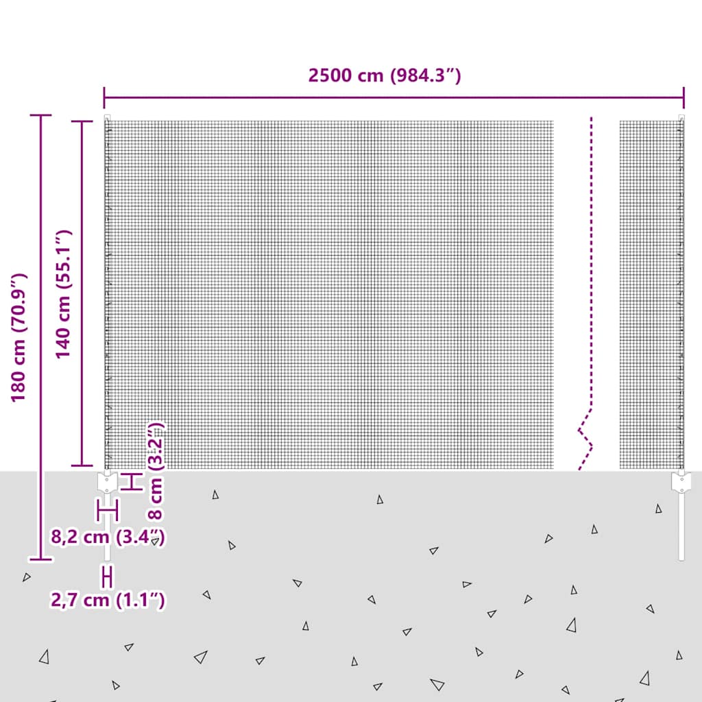 Zavarena žičana ograda s postom 25 x 1,4 m Srebrna Mreža