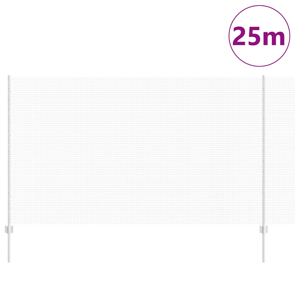 Zavarena žičana ograda s postom 25 x 1,4 m Srebrna Mreža