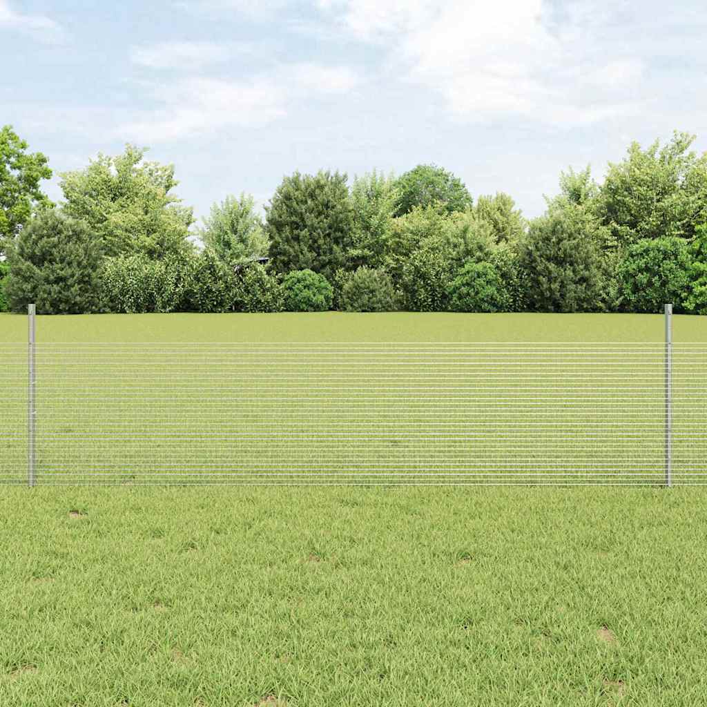 Zavarena žičana ograda s postom 50 x 0,5 m Srebrna Mreža