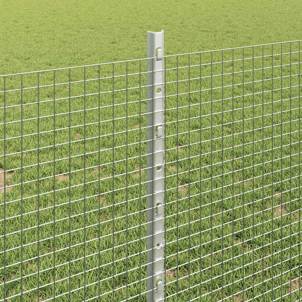 Zavarena žičana ograda s postom 50 x 0,8 m Srebrna Mreža