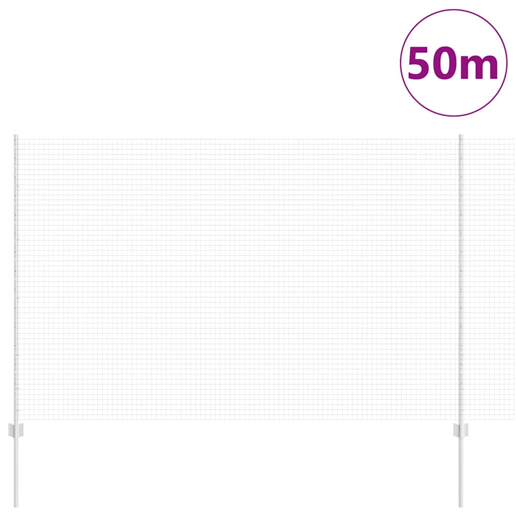 Zatvorena žičana ograda s postovima 50 x 1,5 m Pocinčani čelik