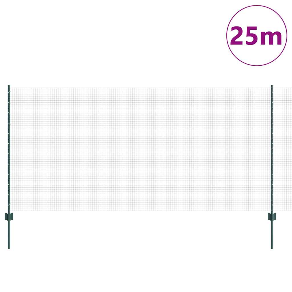 Zatvorena žičana ograda s postovima 25 x 1,2 m Zelena Mreža