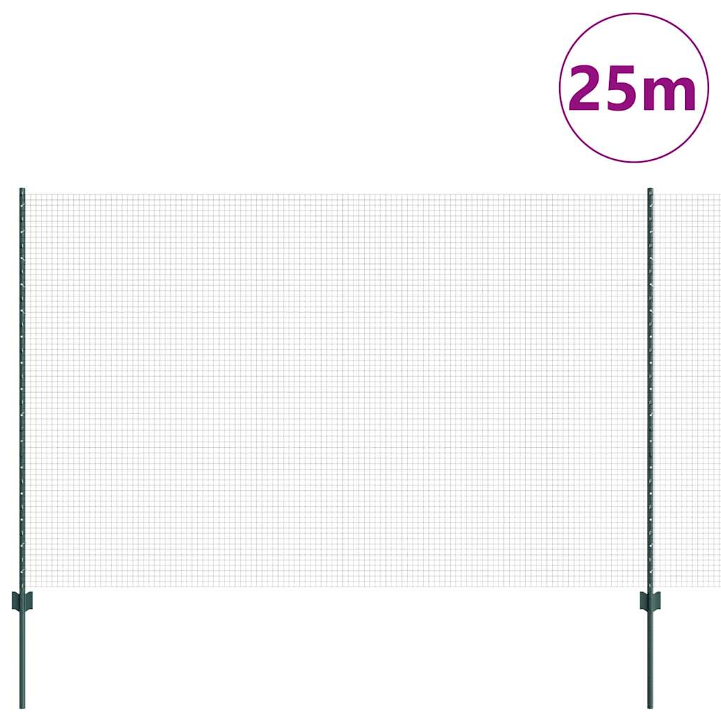 Zatvorena žičana ograda s postovima 25 x 1,5 m Pocinčani čelik