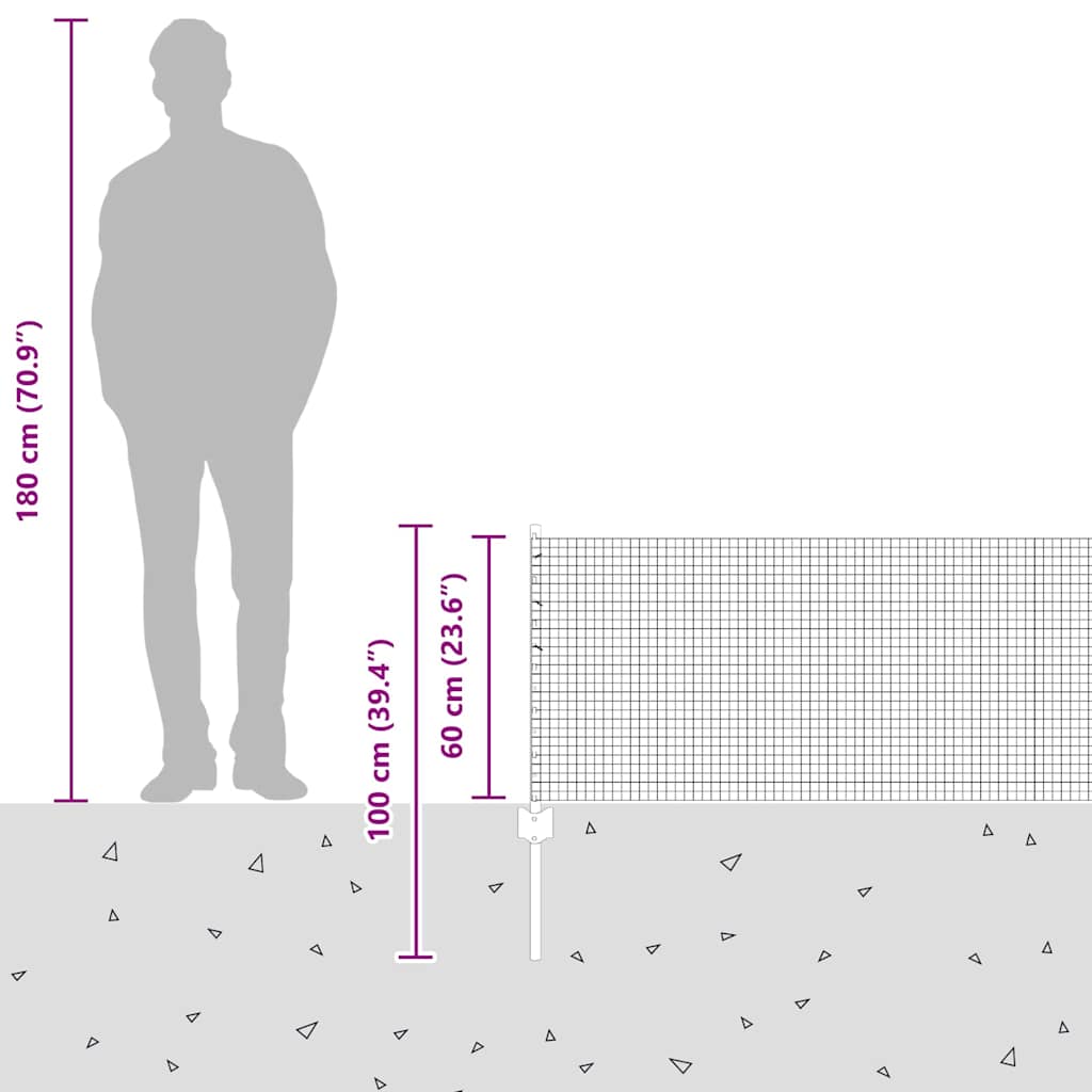 Zatvorena žičana ograda s postovima 50 x 0,6 m Zelena Mreža