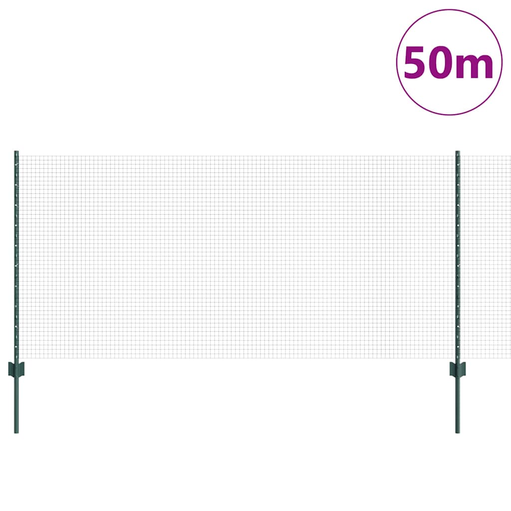 Zatvorena žičana ograda s postovima 50 x 1 m Zelena Mreža