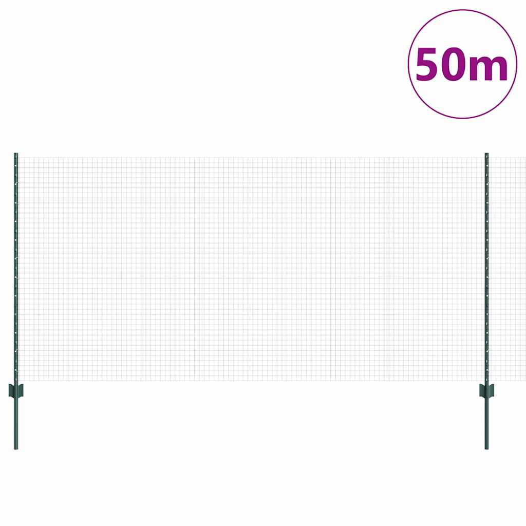 Zatvorena žičana ograda s postovima 50 x 1,2 m Zelena Mreža