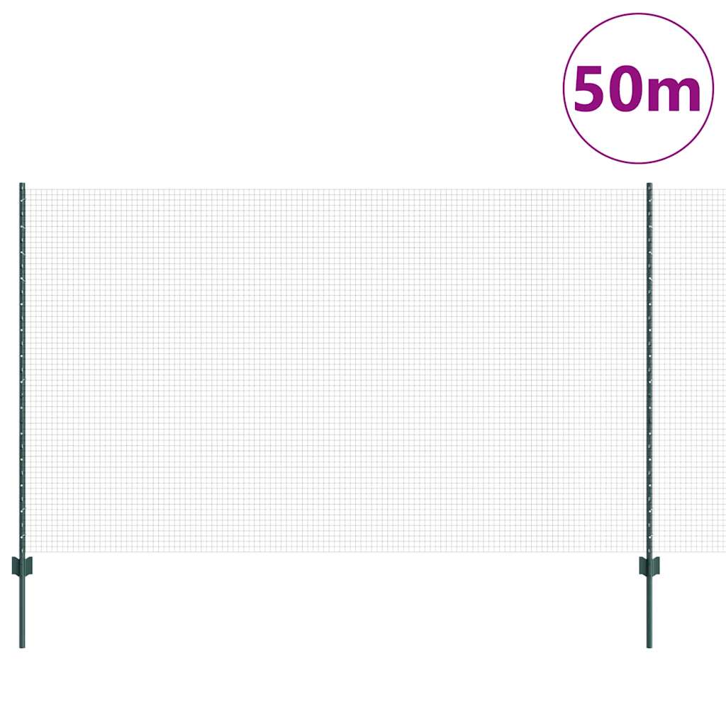 Zatvorena žičana ograda s postovima 50 x 1,4 m Zelena Mreža