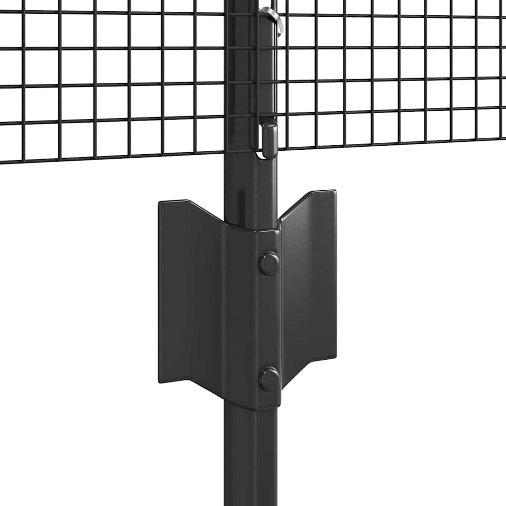 Zavarena žičana ograda s postom 10 x 0,8 m Siva Mreža