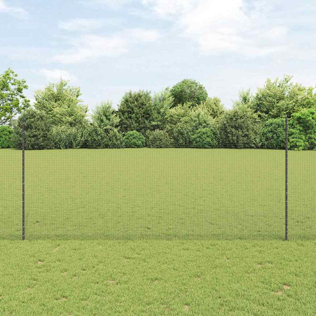 Zatvorena žičana ograda s postovima 10 x 1,4 m Siva Mreža