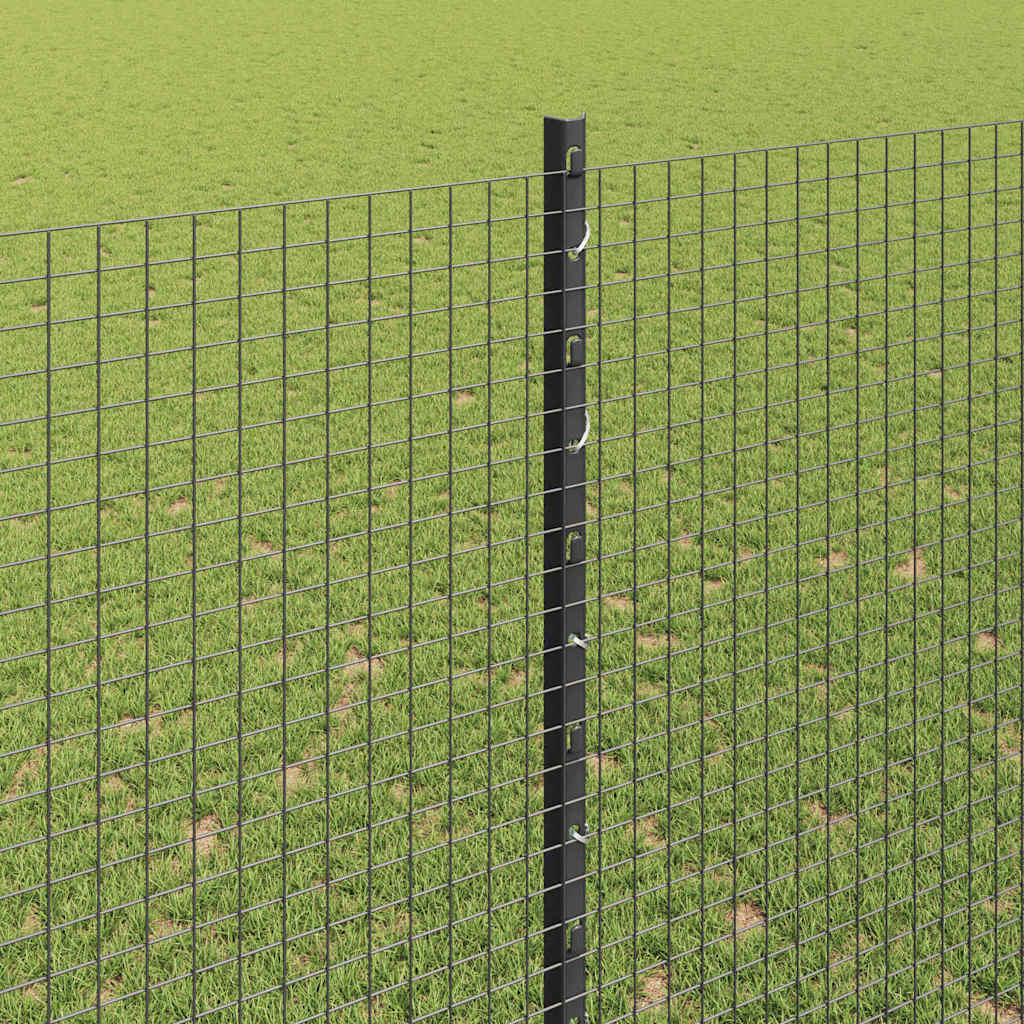 Zavarena žičana ograda s postom 10 x 1,5 m Siva Mreža