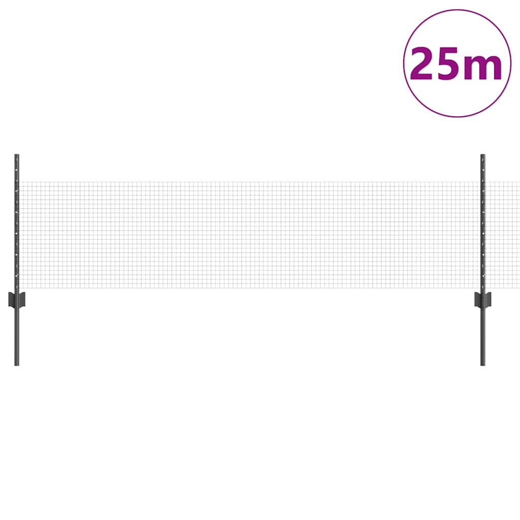 Zavarena žičana ograda s postom 25 x 0,5 m (Š x V)