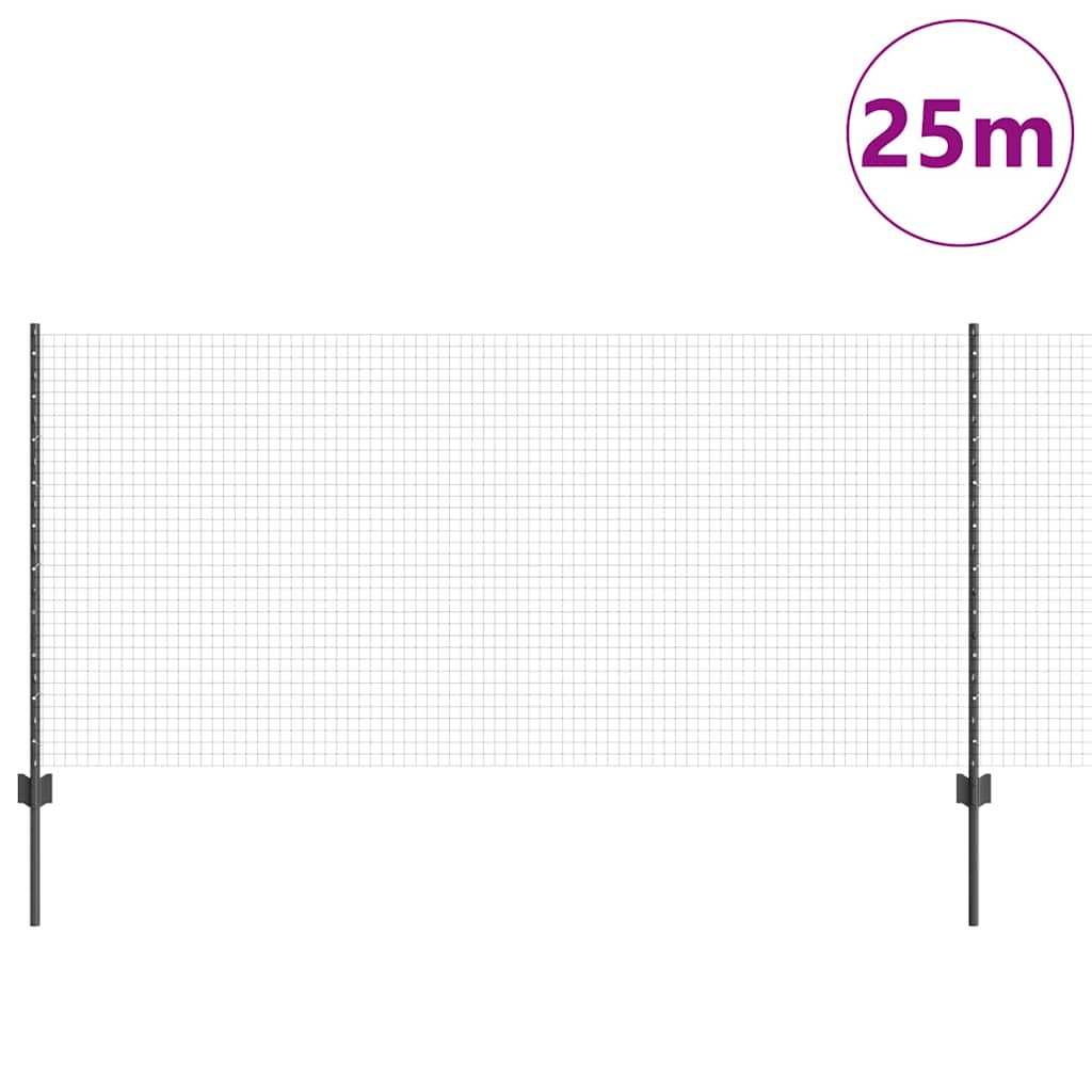 Zavarena žičana ograda s postom 25 x 1 m Vruće pocinčani čelik