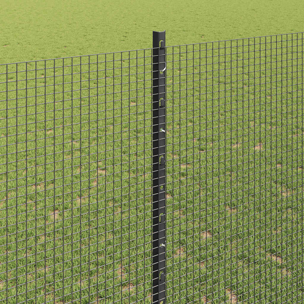 Zatvorena žičana ograda s postovima 25 x 1,4 m Siva Mreža