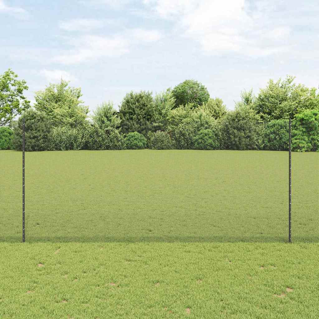 Zatvorena žičana ograda s postovima 25 x 1,4 m Siva Mreža