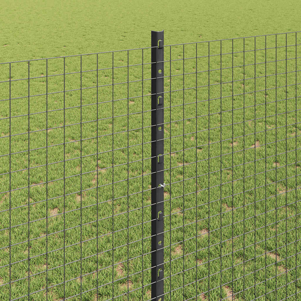 Zatvorena žičana ograda s postovima 25 x 1,4 m Siva Mreža