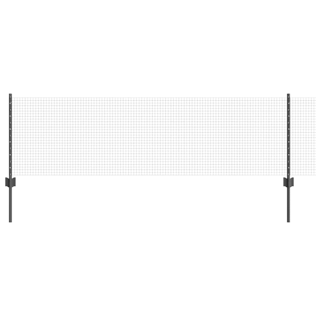 Zatvorena žičana ograda s postovima 50 x 0,6 m Siva Mreža