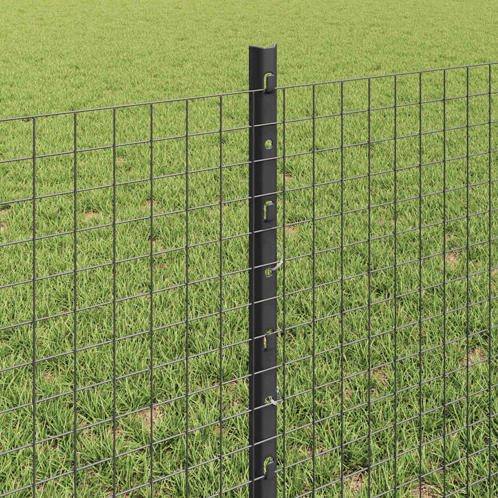 Zatvorena žičana ograda s postovima 50 x 0,6 m Siva Mreža
