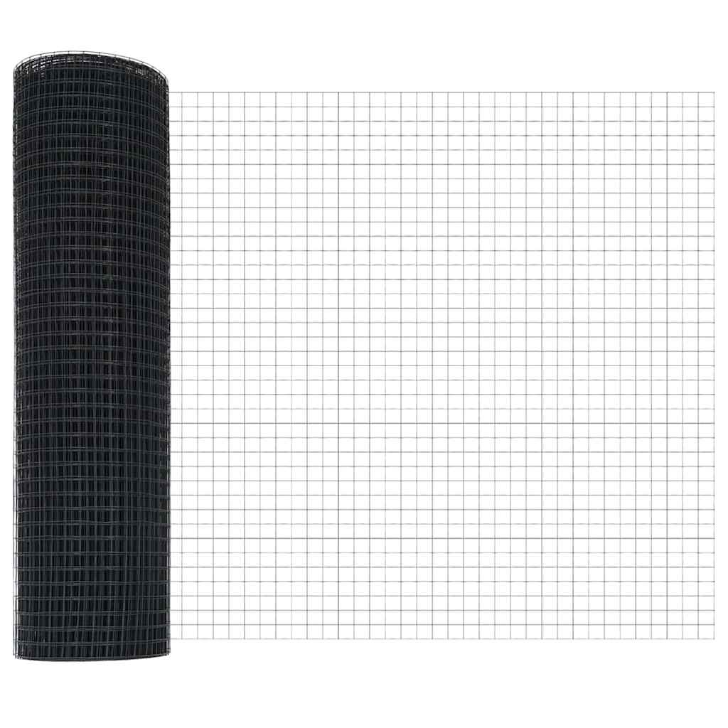 Zatvorena žičana ograda s postovima 50 x 0,6 m Siva Mreža