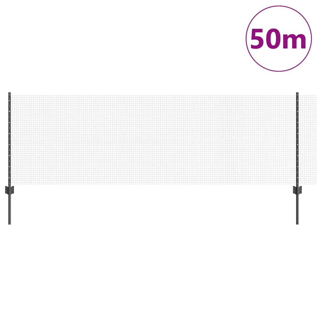 Zavarena žičana ograda s postom 50 x 0,8 m Siva Mreža