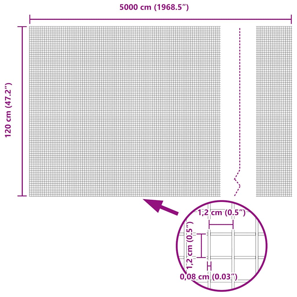 Zavarena žičana ograda s postom 50 x 1,2 m Siva Mreža