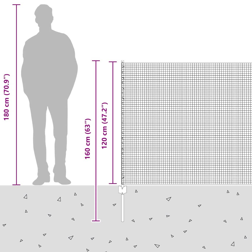 Zavarena žičana ograda s postom 50 x 1,2 m Siva Mreža