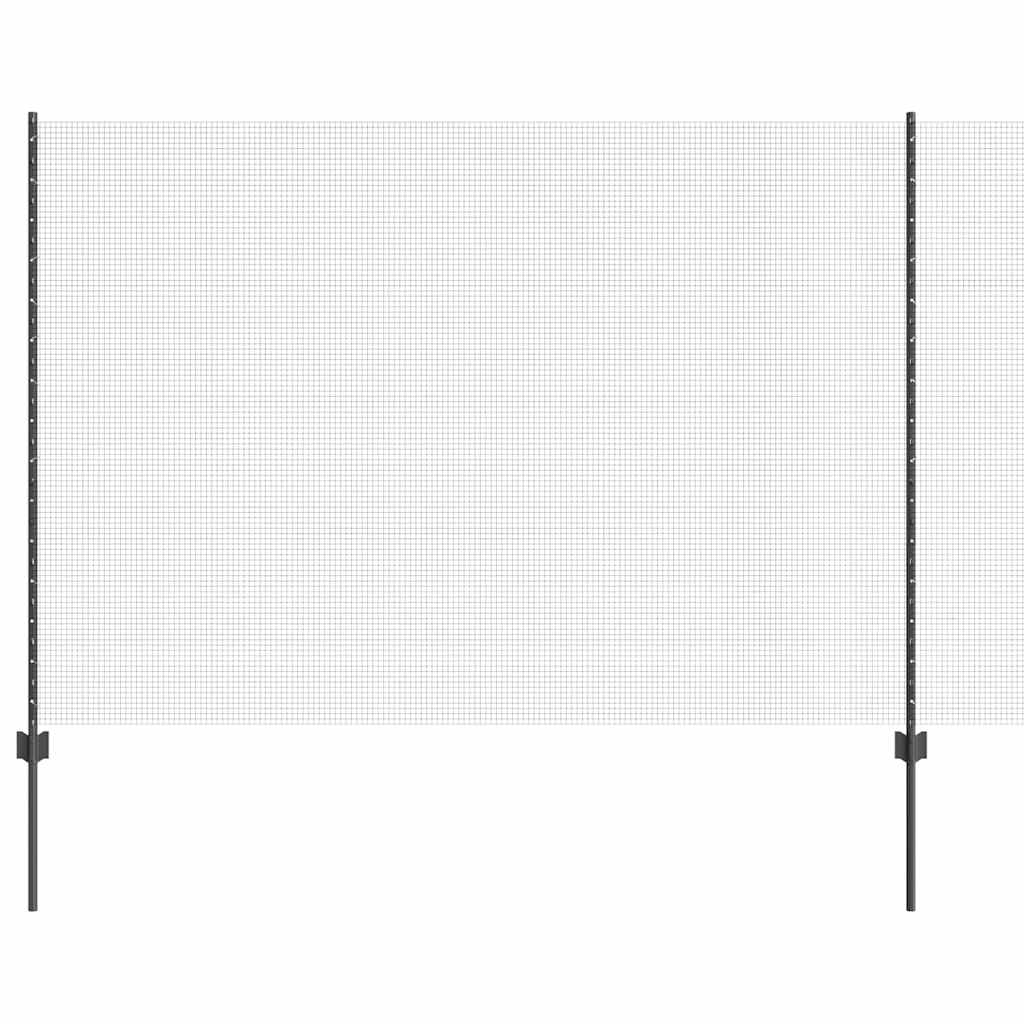 Zavarena žičana ograda s postom 50 x 1,5 m Siva Mreža