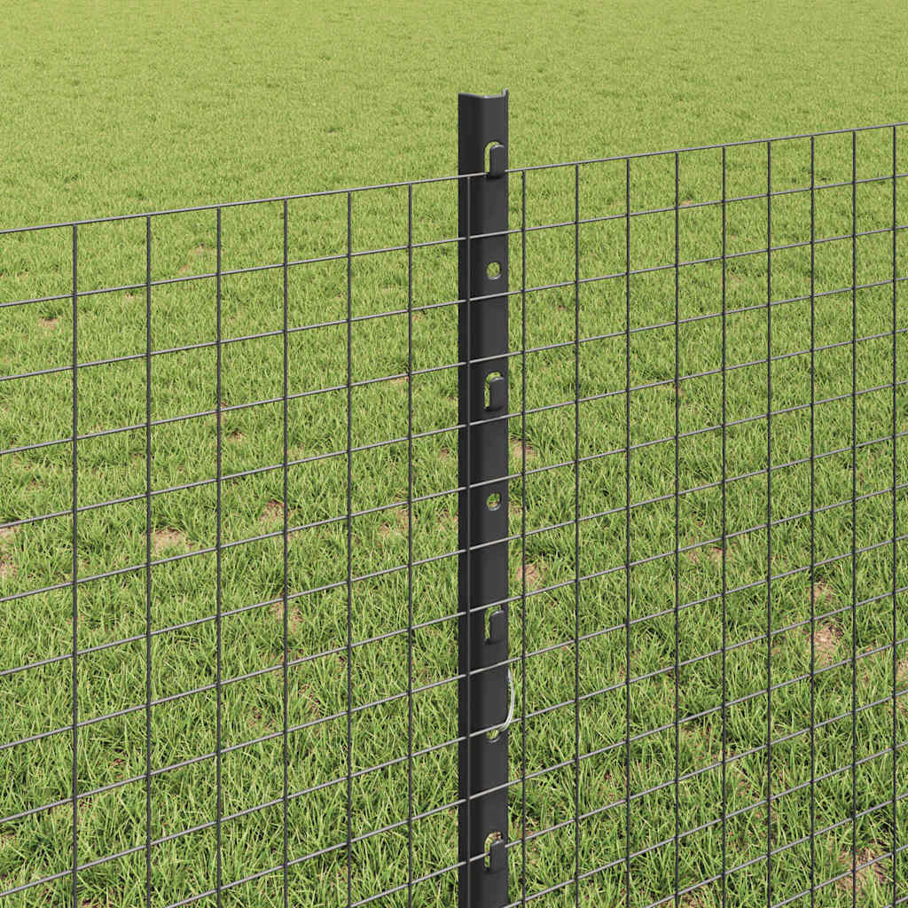 Zatvorena žičana ograda s postovima 100 x 0,8 m Siva Mreža