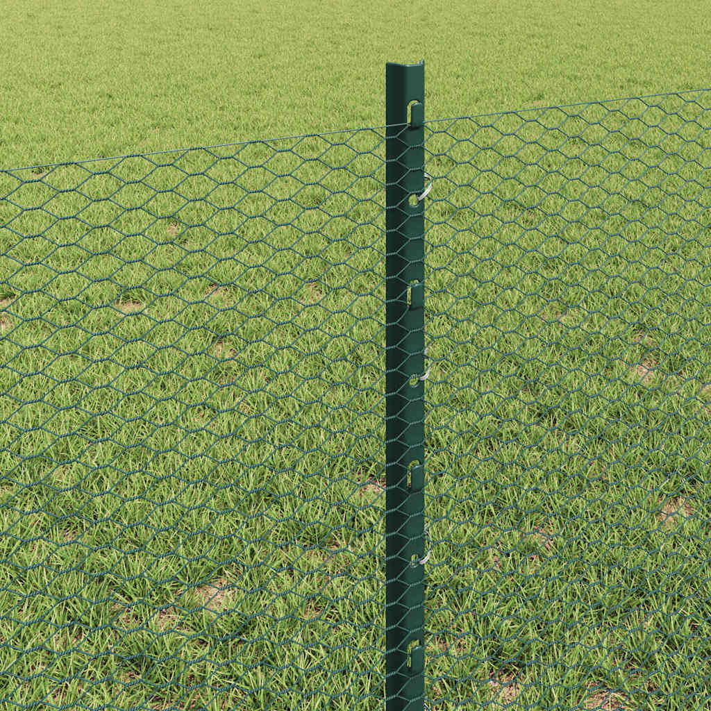 Heksagonalna ograda s stubom 10 x 0,6 m Čelik premazan PVC-om