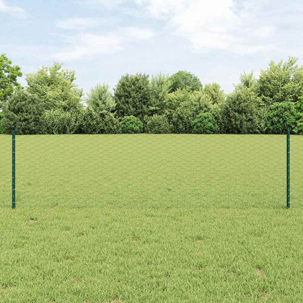Heksagonalna ograda s stubom 10 x 0,6 m Čelik premazan PVC-om