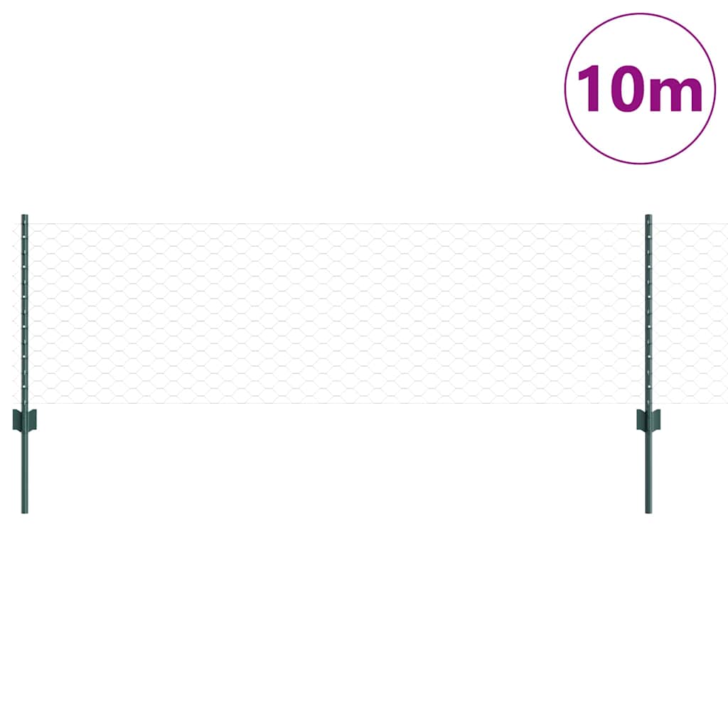 Heksagonalna ograda s stubom 10 x 0,6 m Čelik premazan PVC-om