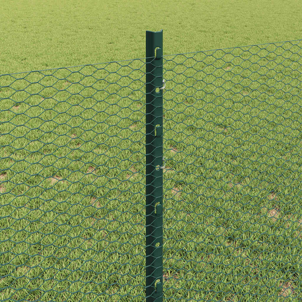 Heksagonalna ograda s stubom 10 x 0,8 m Čelik premazan PVC-om