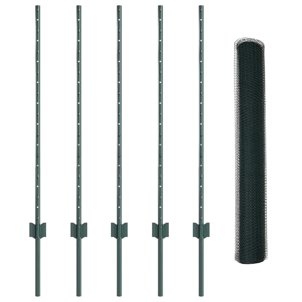 Heksagonalna ograda s stubom 10 x 1 m Čelik premazan PVC-om