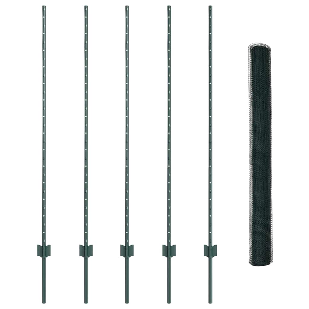 Heksagonalna ograda s stubom 10 x 1,4 m Čelik premazan PVC-om