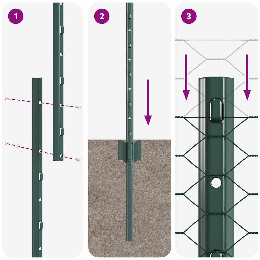 Heksagonalna ograda s stubom 10 x 1,6 m Čelik premazan PVC-om
