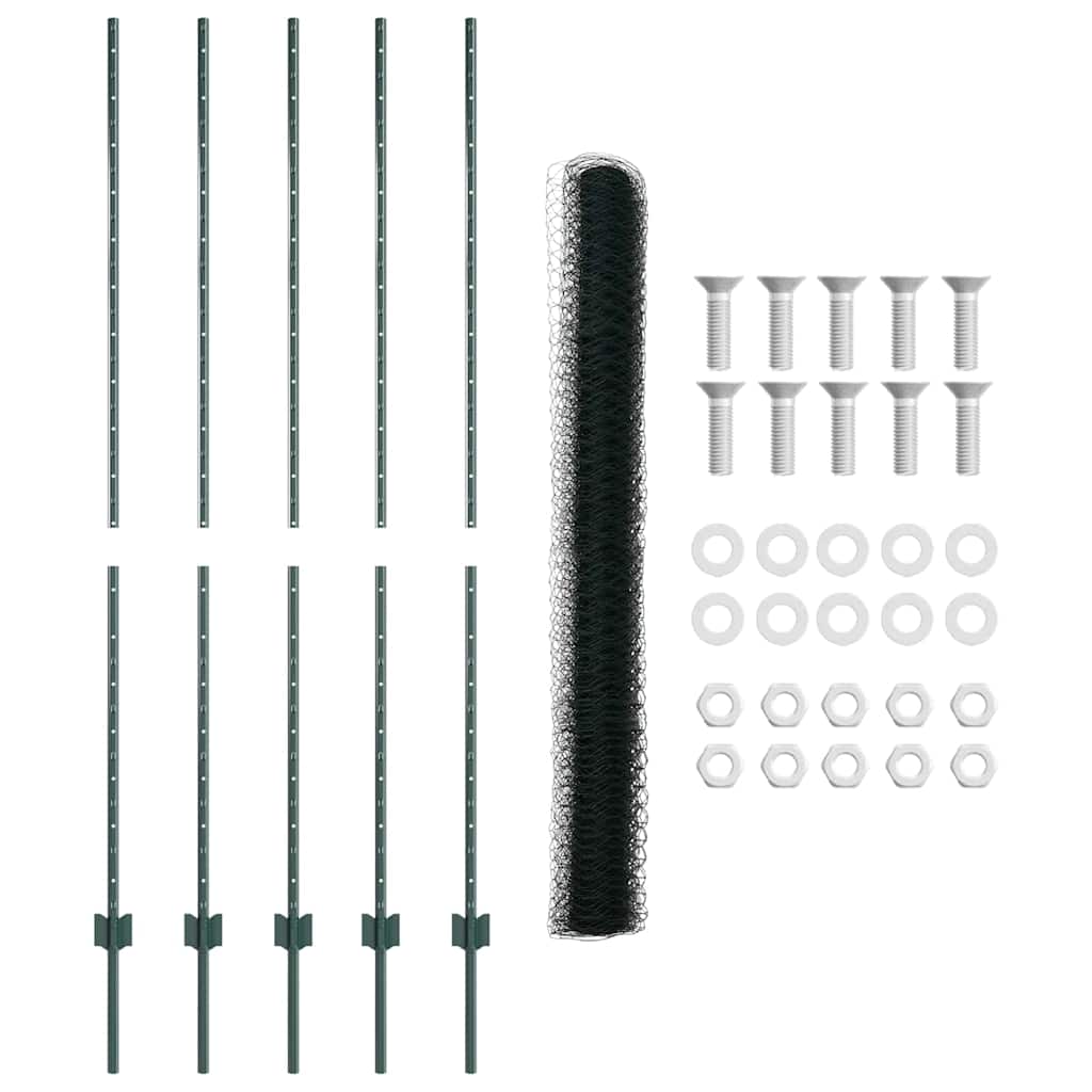 Heksagonalna ograda s stubom 10 x 1,6 m Čelik premazan PVC-om